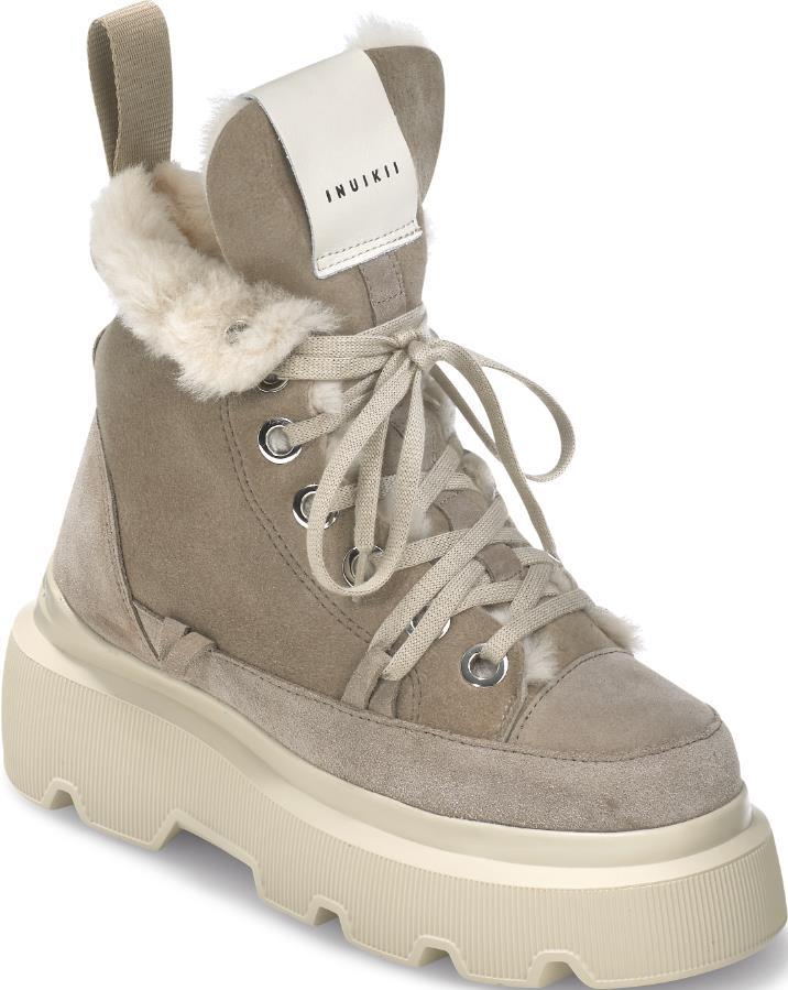 Matilda Shearling High Sneakers - Womens - beige 1