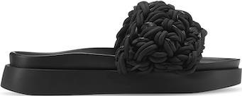 Multilace Slide Sandals - Womens - black 1