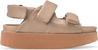 Nappa Puffer Velcro Sandals - Womens - Beige 1