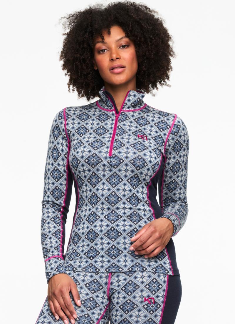 Rose Half Zip Baselayer Top - Womens - Royal 3