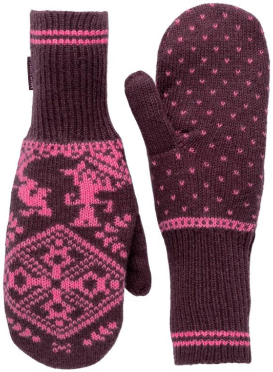 Saga Knit MIttens - Womens - cocoa powder 1