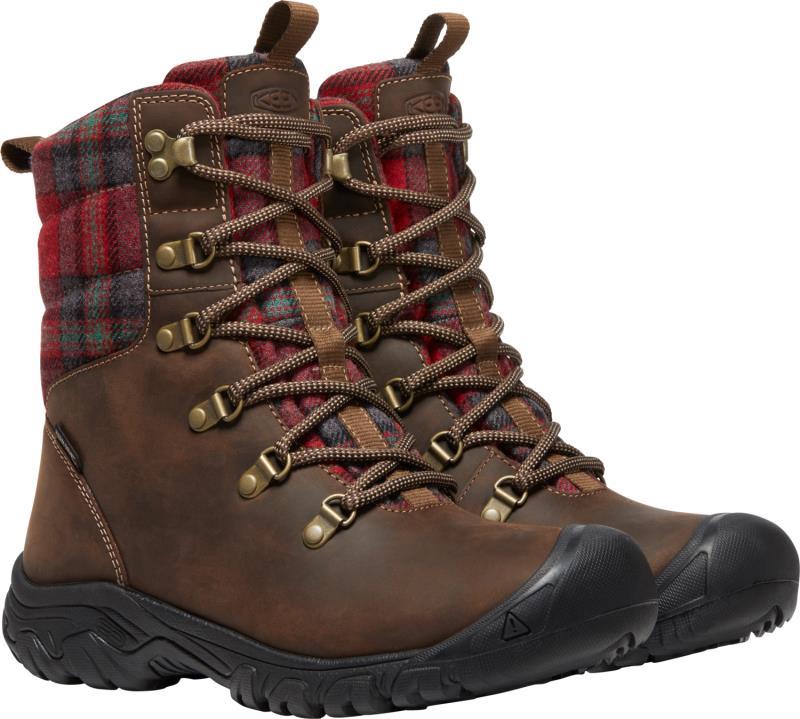 Greta Boot WP - Womens - dark brown / red plaid 1
