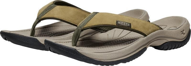 Kona Leather Flip Flip - Mens - martini olive / forest night 1