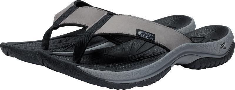 Kona Leather Flip Flip - Mens - steel grey / black 1