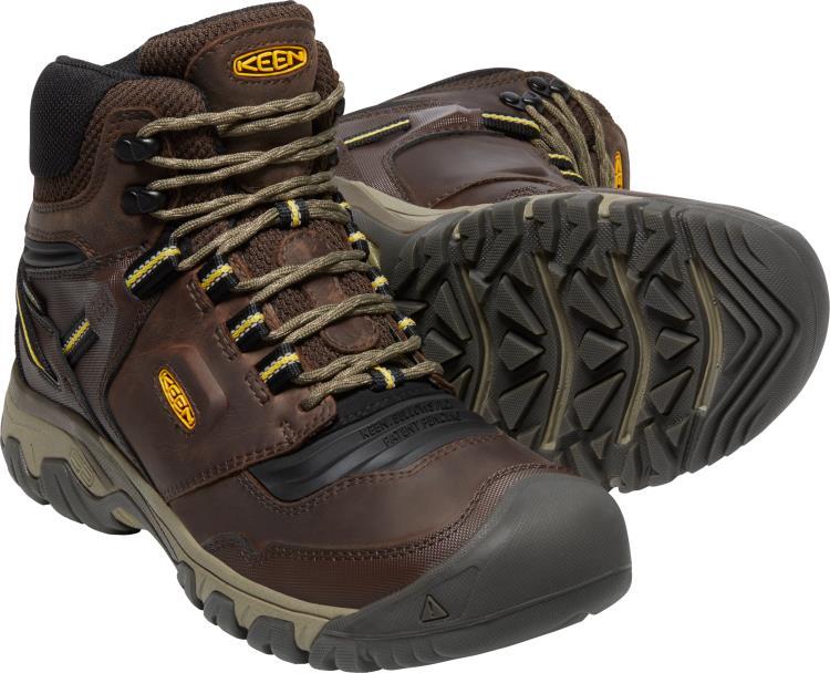 Ridge Flex Mid WP - Mens - Coffee Bean / Keen Yellow 4