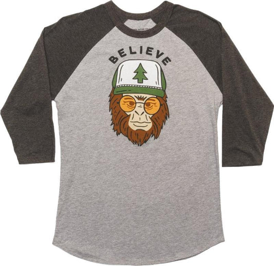 Clyde the Sasquatch 3/4 Sleeve Tee - Unisex - charcoal 1
