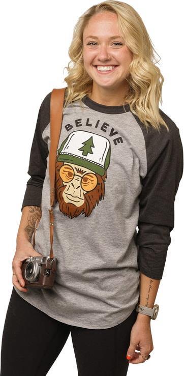 Clyde the Sasquatch 3/4 Sleeve Tee - Unisex - charcoal 1