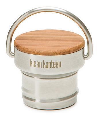 Bamboo Cap for Classic Bottles - brushed stainless / natural 1