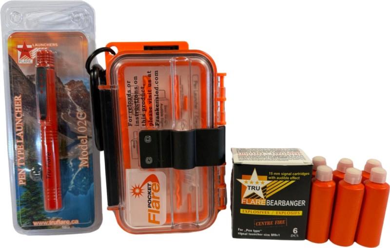 Loaded Waterproof Case with 02C Launcher, 2 TruFlare Bearbangers, 3 Red Flares - not applicable 1