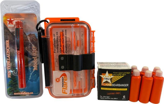 Loaded Waterproof Case with 02C Launcher, 2 TruFlare Bearbangers, 3 Red Flares - not applicable 1