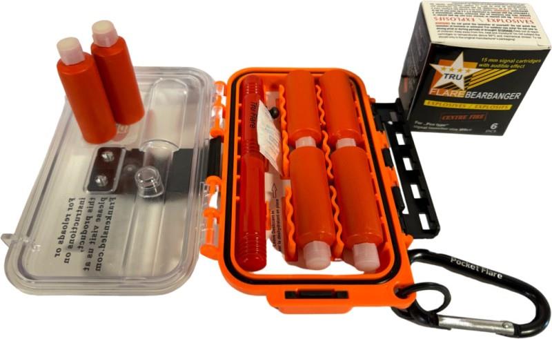 Loaded Waterproof Case with 02C Launcher, 2 TruFlare Bearbangers, 3 Red Flares - not applicable 1