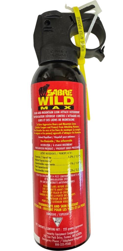 Saber Wild Max Bear Spray Deterrent 225g - Glow-in-the-Dark Safetry Wedge - not applicable 1
