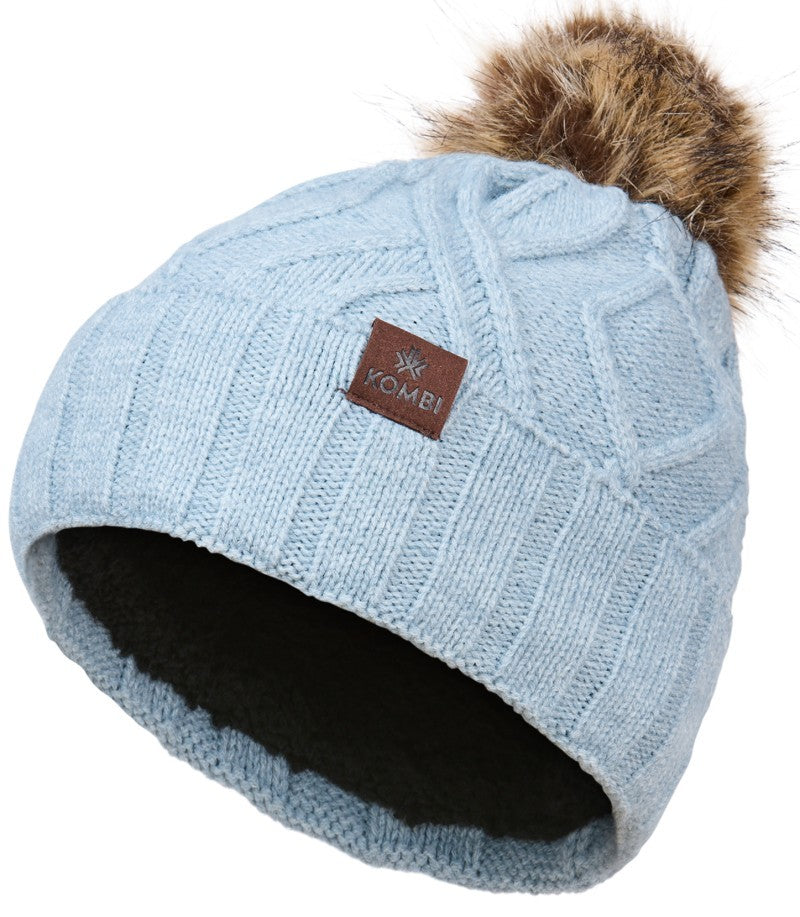 Cable Beanie - Womens - arctic blue 1