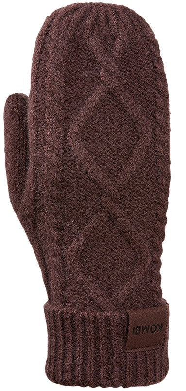 Cable Mitts - Womens - dark choco 1