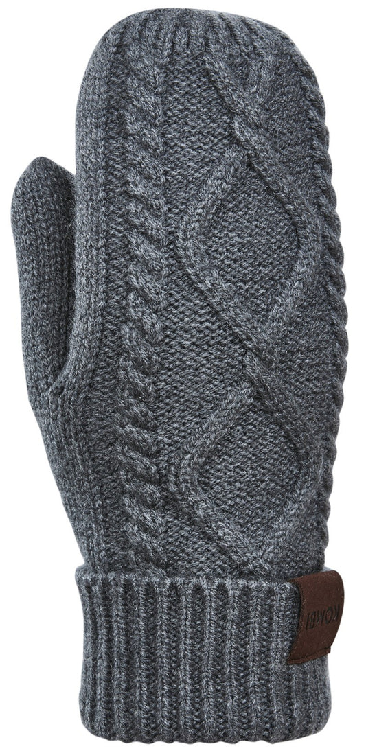 Cable Mitts - Womens - heather grey 1