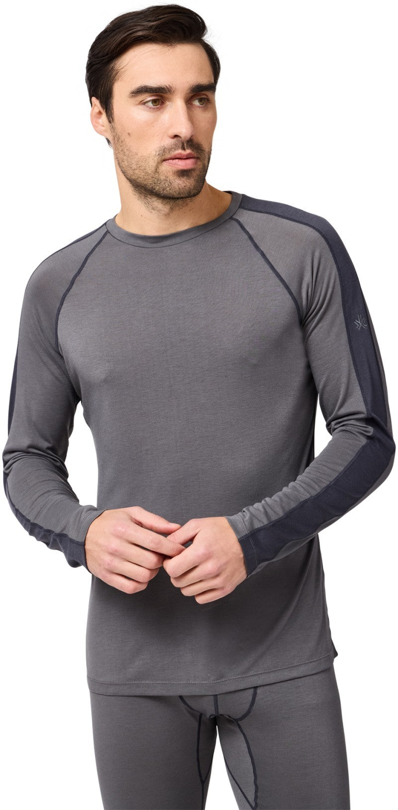 Merinomix Active Crew Top - Mens - castlerock 1