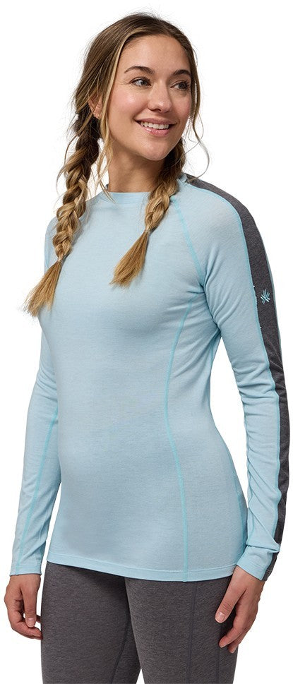 Merinomix Active Crew Top - Womens - arctic blue 1