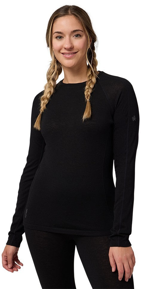 Merinomix Active Crew Top - Womens - black 1
