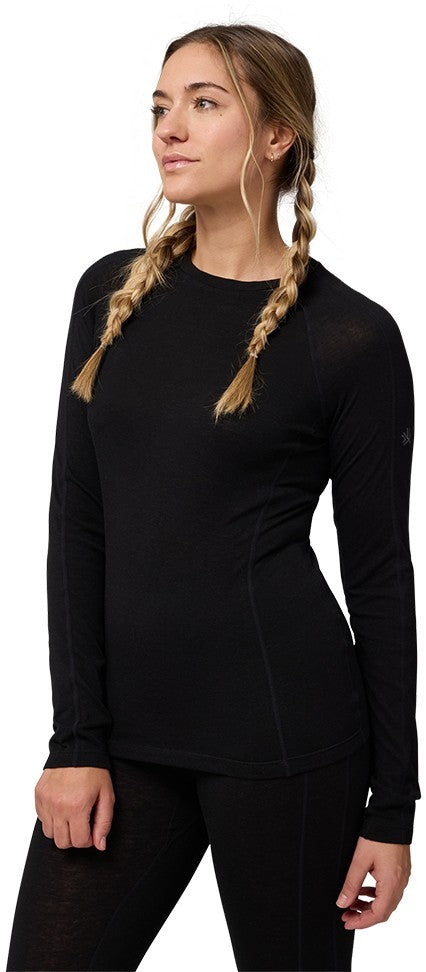 Merinomix Active Crew Top - Womens - black 1