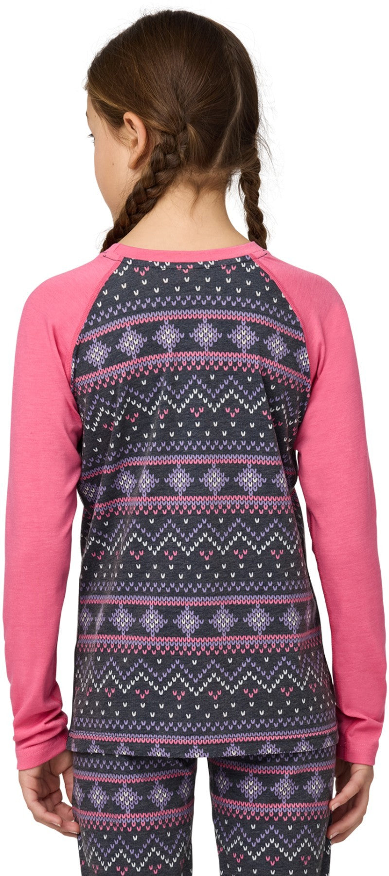 Merinomix Pro Crew Top - Junior - pink snow jacquard 1