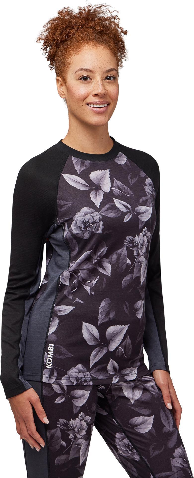 Merinomix Pro Crew Top - Womens - black brambles 1
