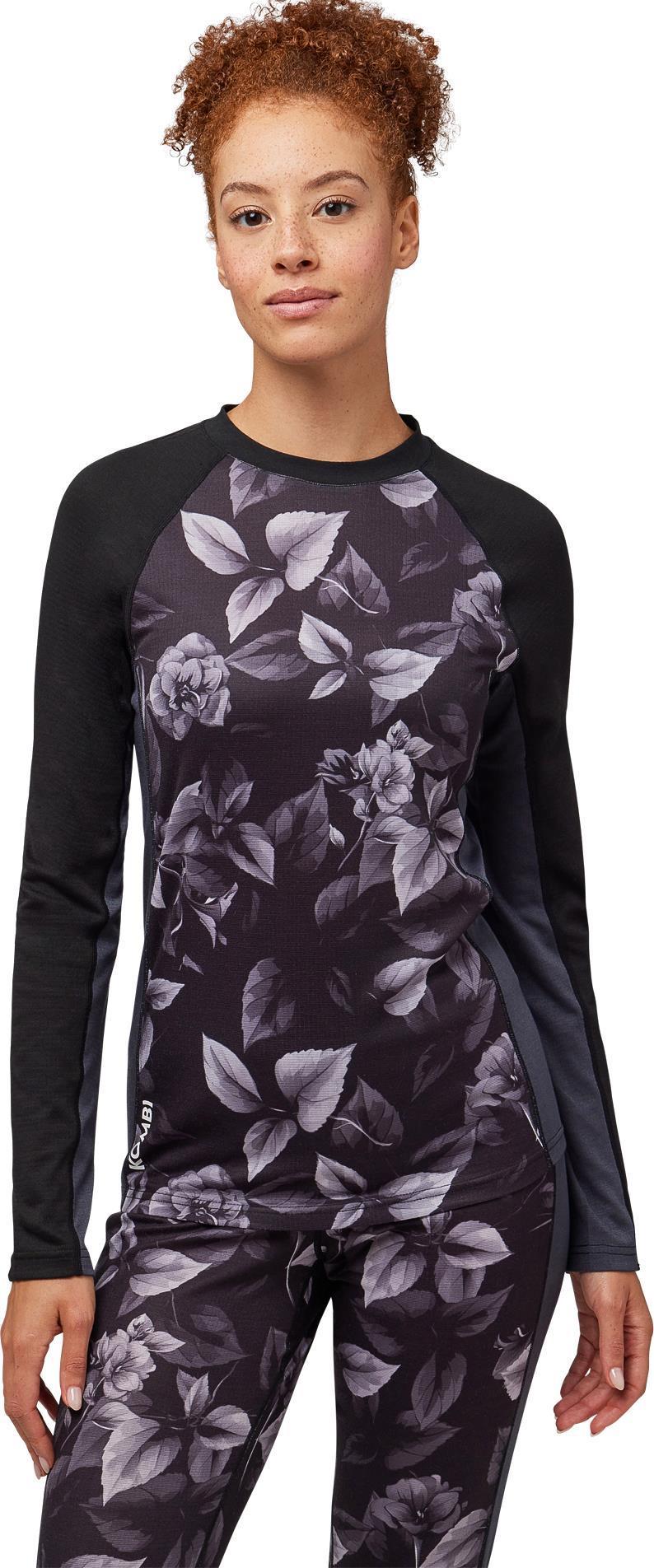 Merinomix Pro Crew Top - Womens - black brambles 1