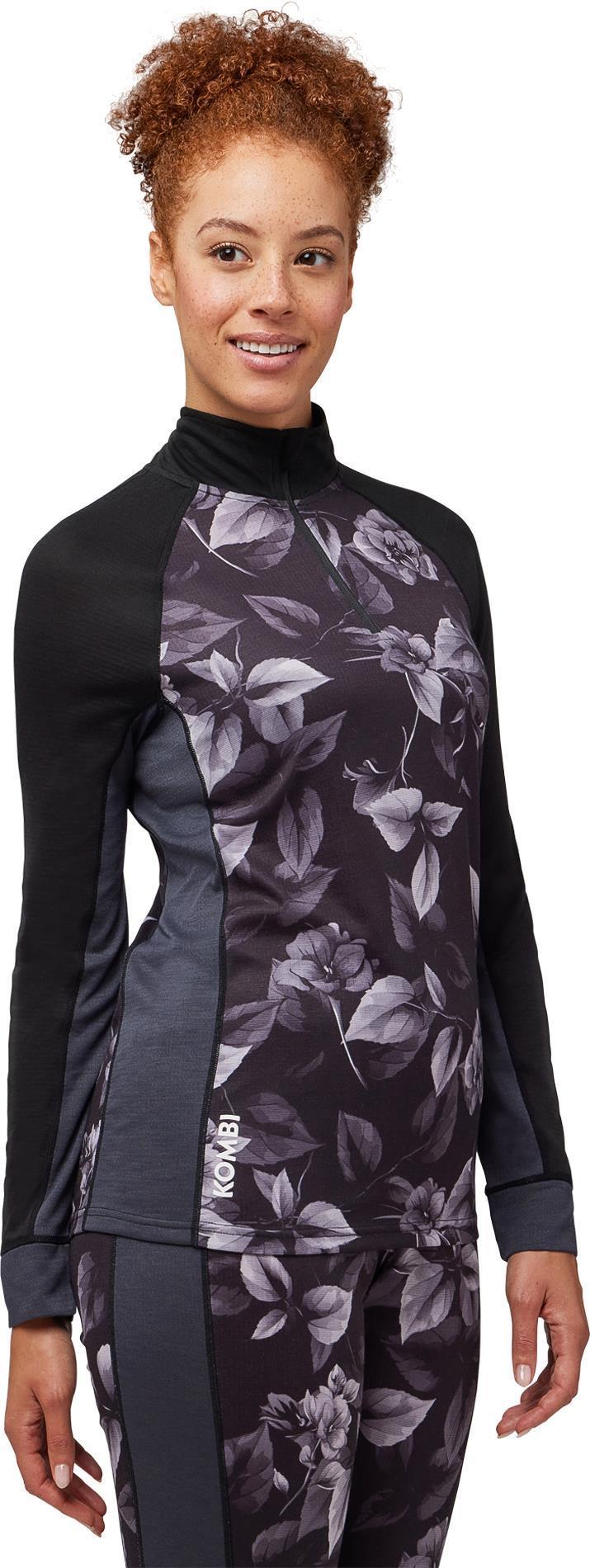 Merinomix Pro Zip Top - Womens - black brambles 1