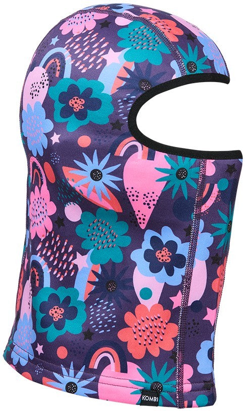 P3 Velvet Balaclava - Children - purple rainbow flower 1