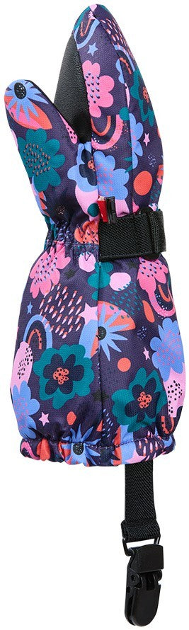 The Crazy Cariboo Mitts - Children - purple rainbow flower 1