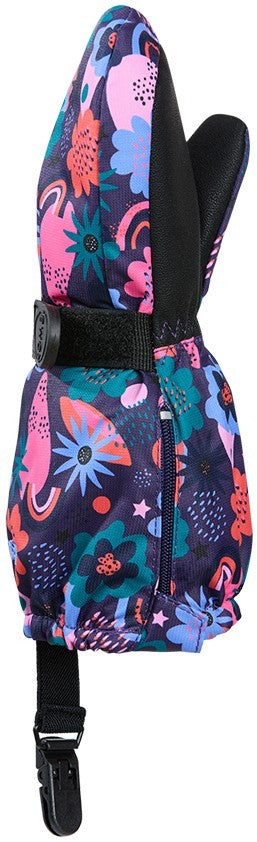 The Crazy Cariboo Mitts - Children - purple rainbow flower 1