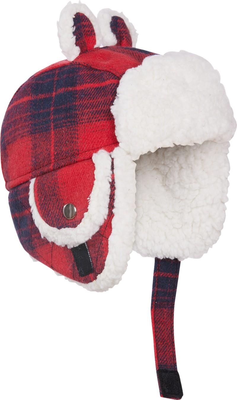 The Cute Aviator Hat - Infant - maple leaf red tartan 1