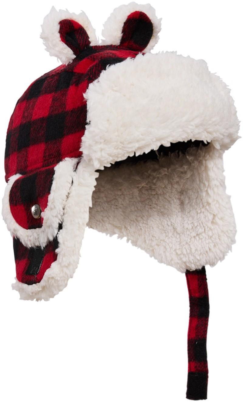 The Cute Aviator Hat - Infant - red buffalo plaid 1