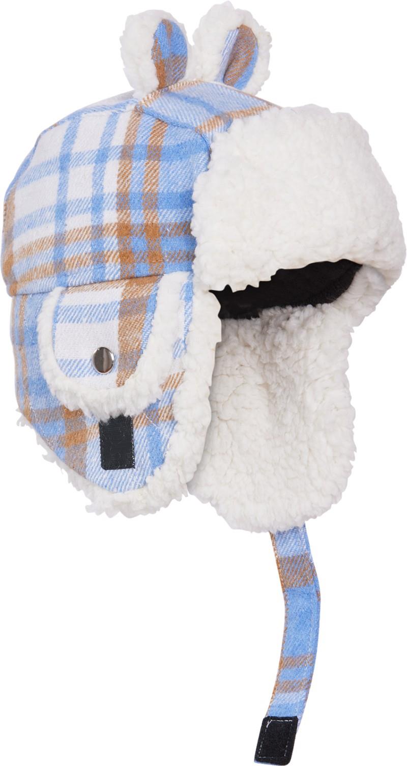 The Cute Aviator Hat - Infant - silky blue tartan 1
