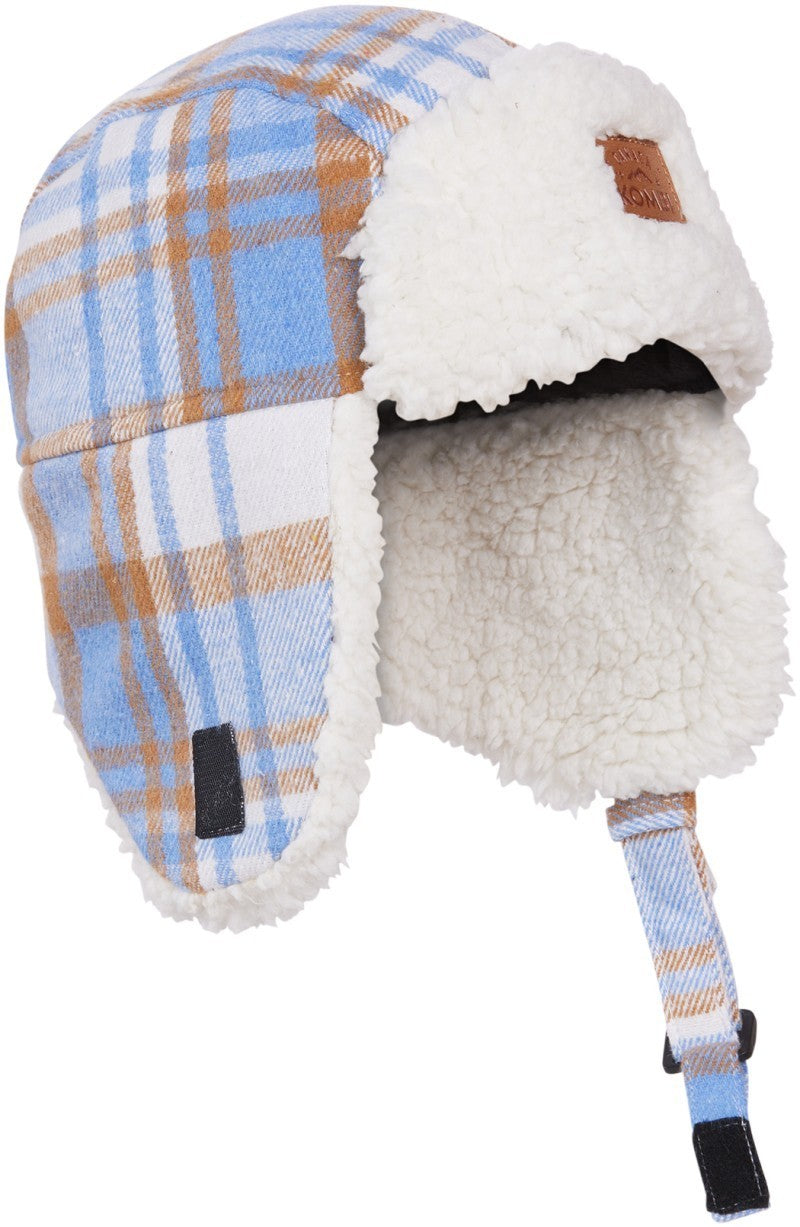 The Hip Aviator Hat - Junior - silky blue tartan 1