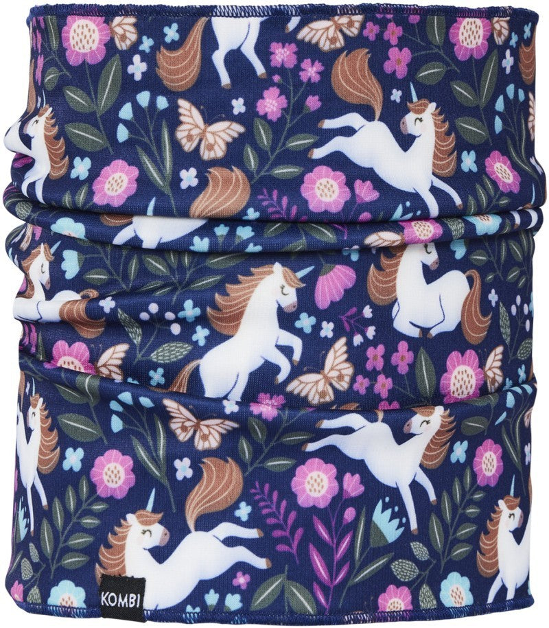 Velvet Fleece Multi Scarf - Children - happy blue unicorn 1