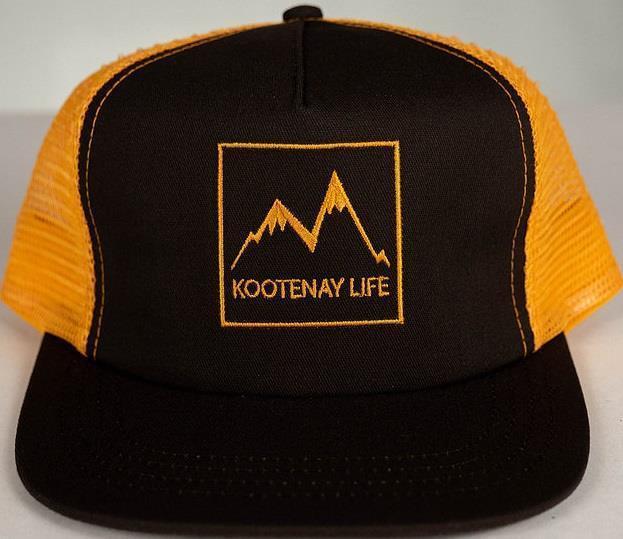 Mountain Snapback Trucker Hat - Yellow / Brown 2