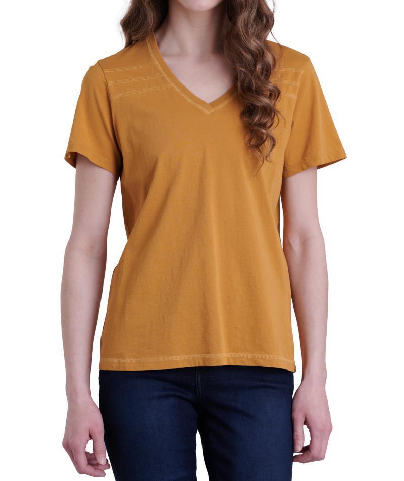 Arabella V-Neck SS - Womens - Golden Spice 1