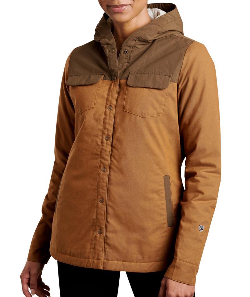 Artisan Hooded Shirt Jacket - Womens - Dark Khaki 1