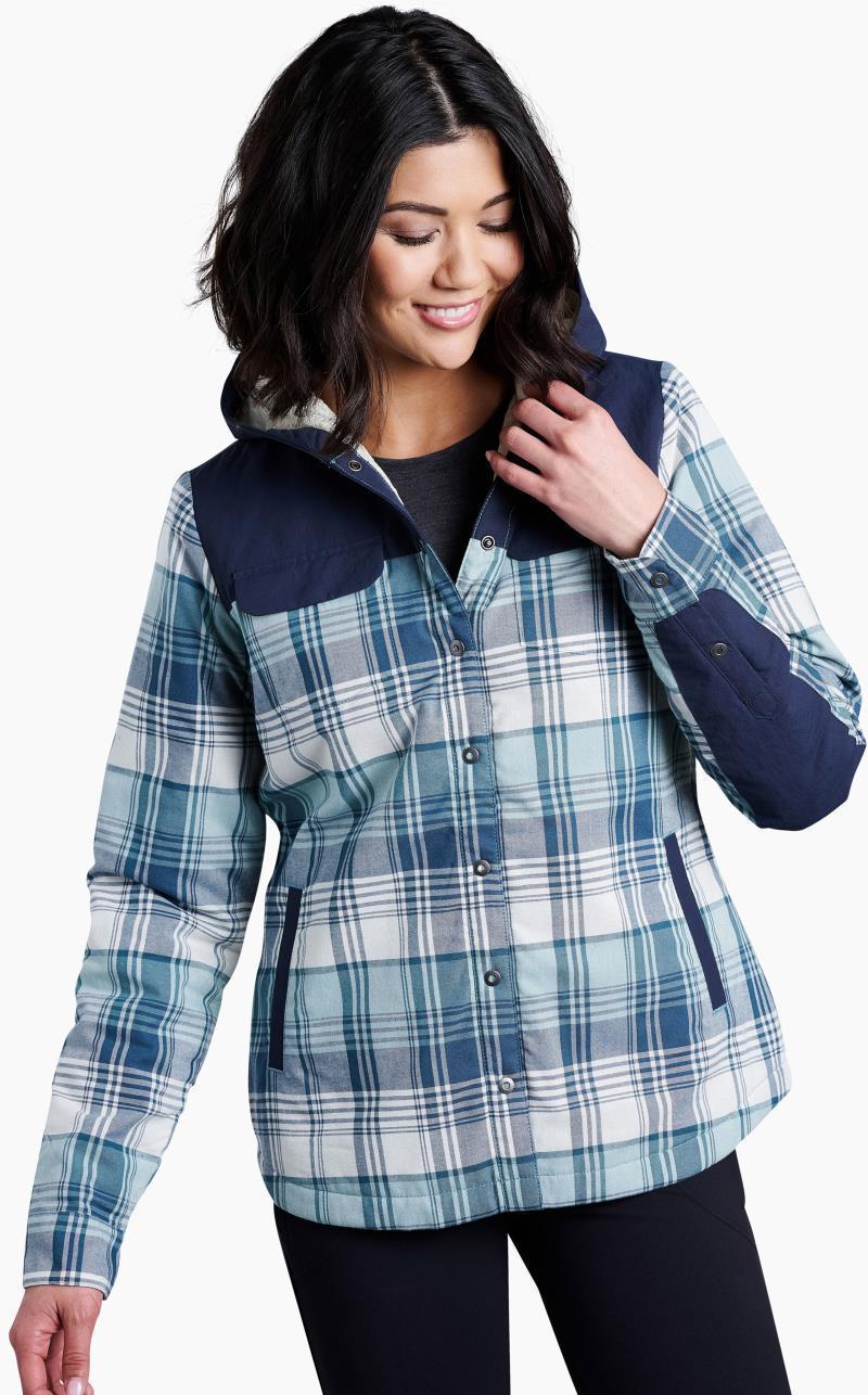 Artisan Hooded Shirt Jacket - Womens - Dusty Blue 3