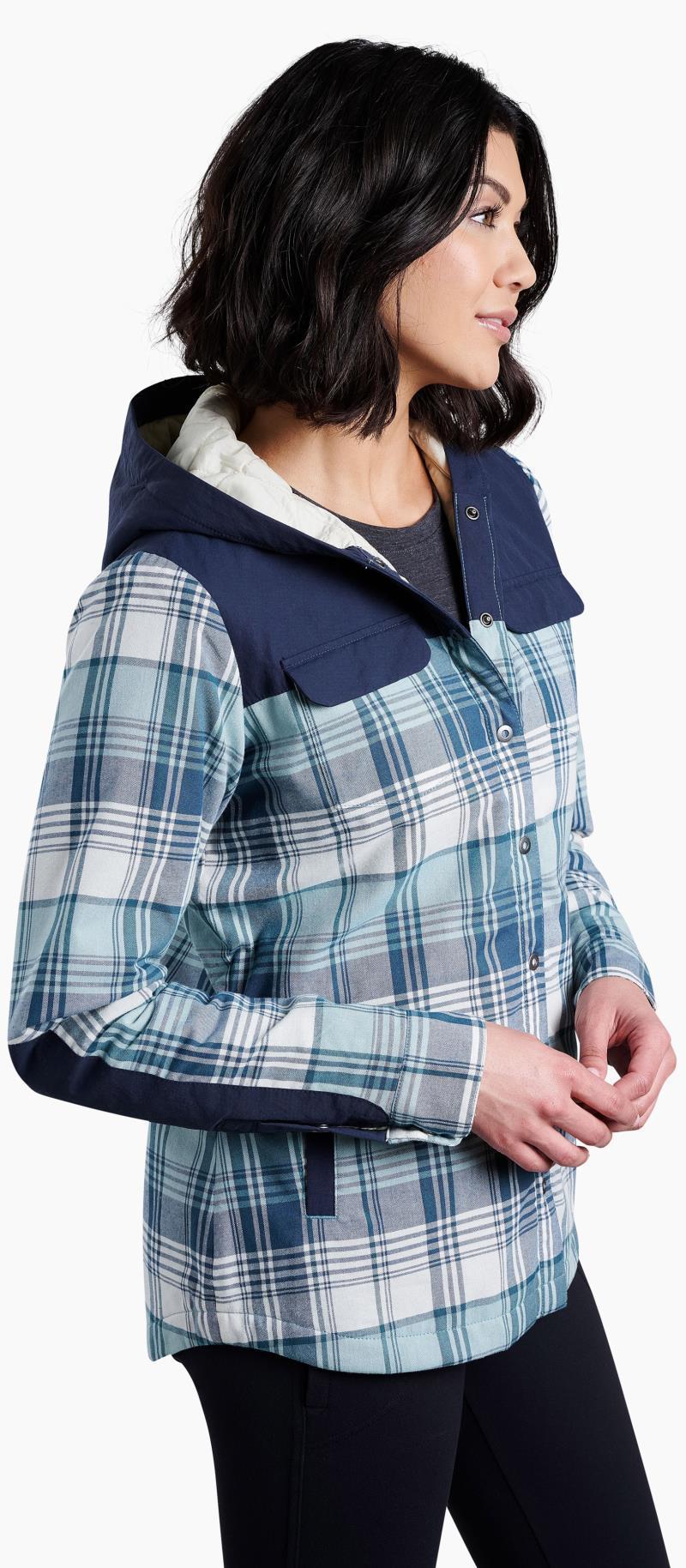 Artisan Hooded Shirt Jacket - Womens - Dusty Blue 4