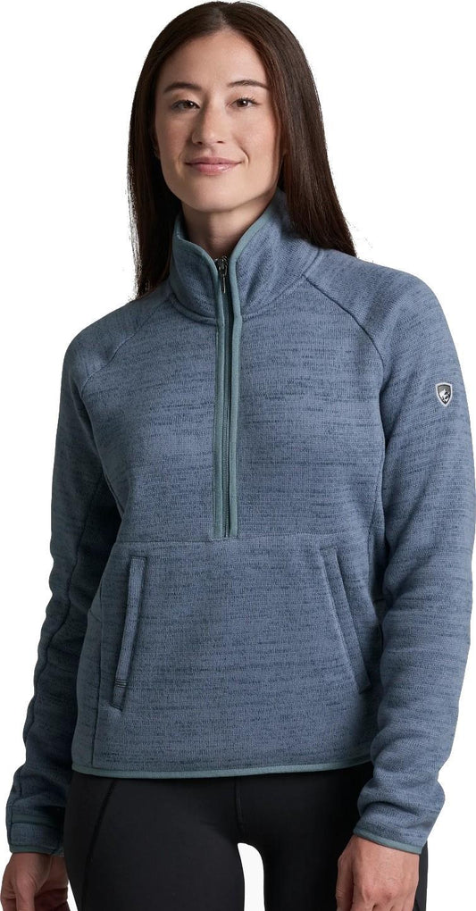 Avaline 1/4 Zip - Womens - metal blue 1