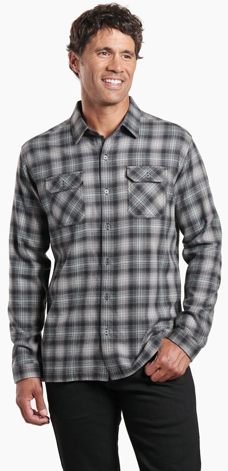 Dillingr Flannel LS - Mens - Dark Stone 1