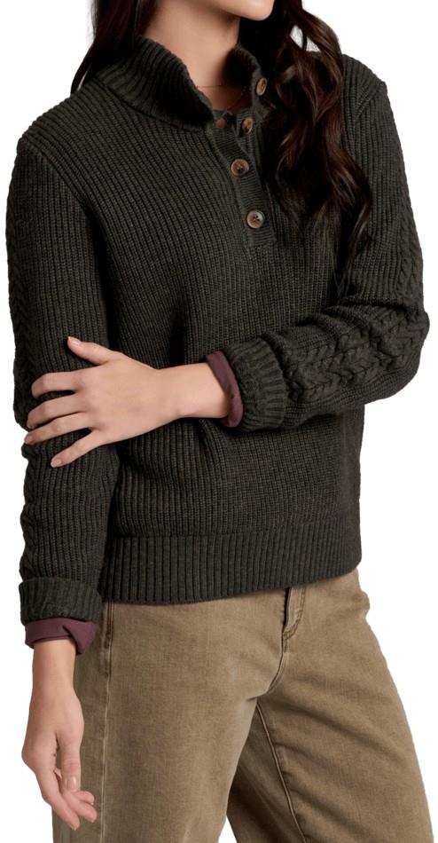 Fireside Henley Sweater - Womens - charcoal 1