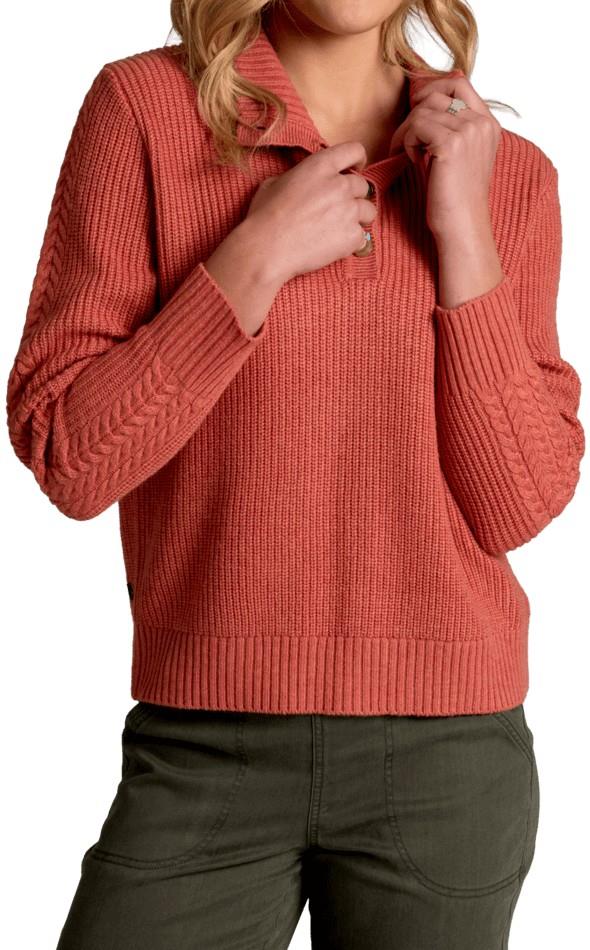 Fireside Henley Sweater - Womens - redwood 1