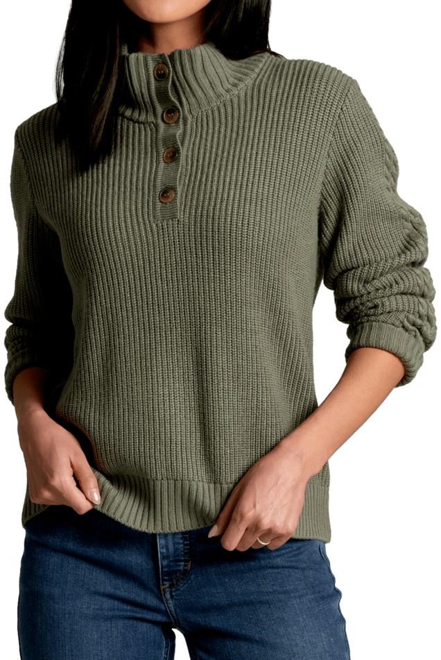 Fireside Henley Sweater - Womens - soft pine 1