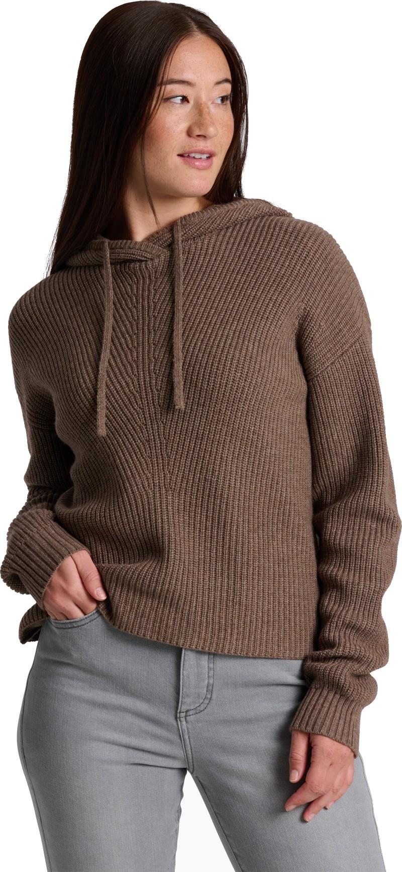 Fireside Sweater Hoody - Womens - coffee 1