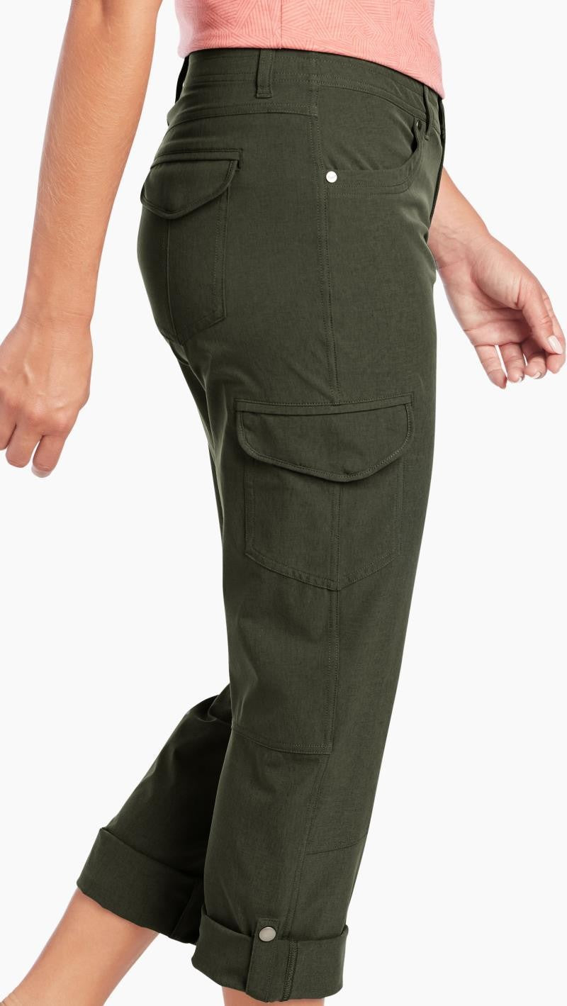 Freeflex Roll-Up Pants, 34" Inseam - Womens - dark moss 1