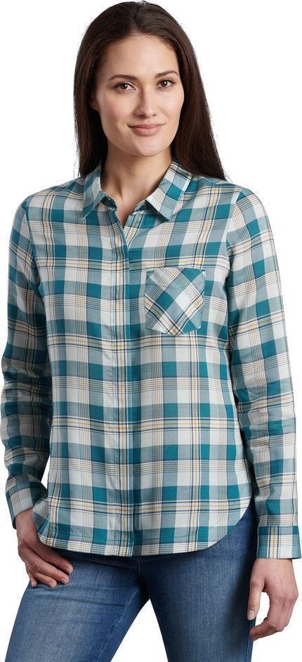 Hadley Plaid LS - Womens - Deep Sea 1