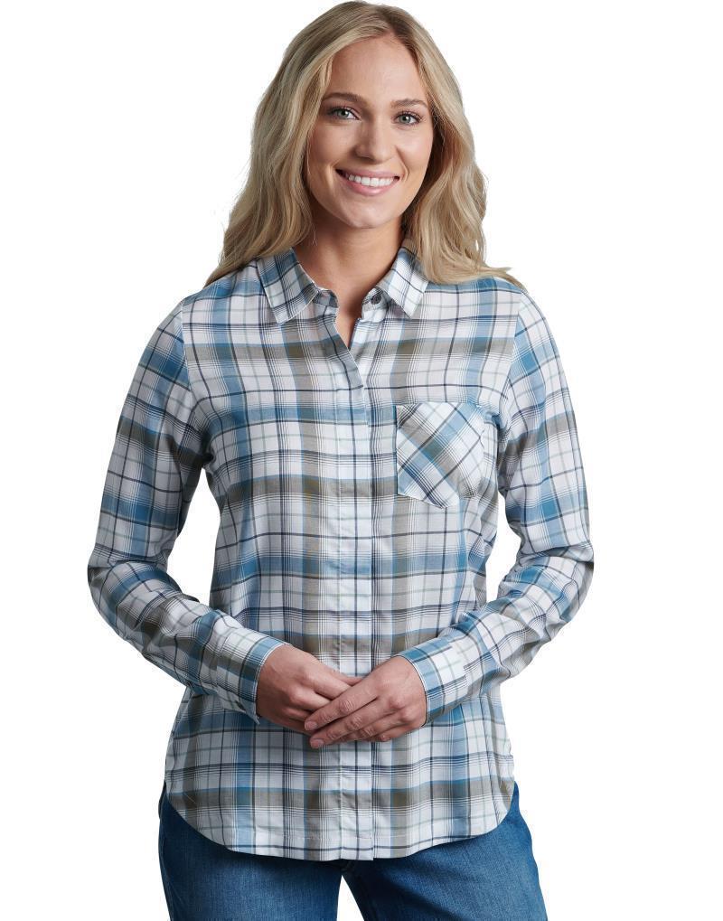 Hadley Plaid LS - Womens - Sage 1