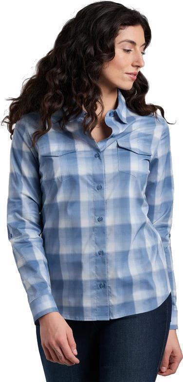 Kamp LS - Womens - Vista Blue Plaid 1